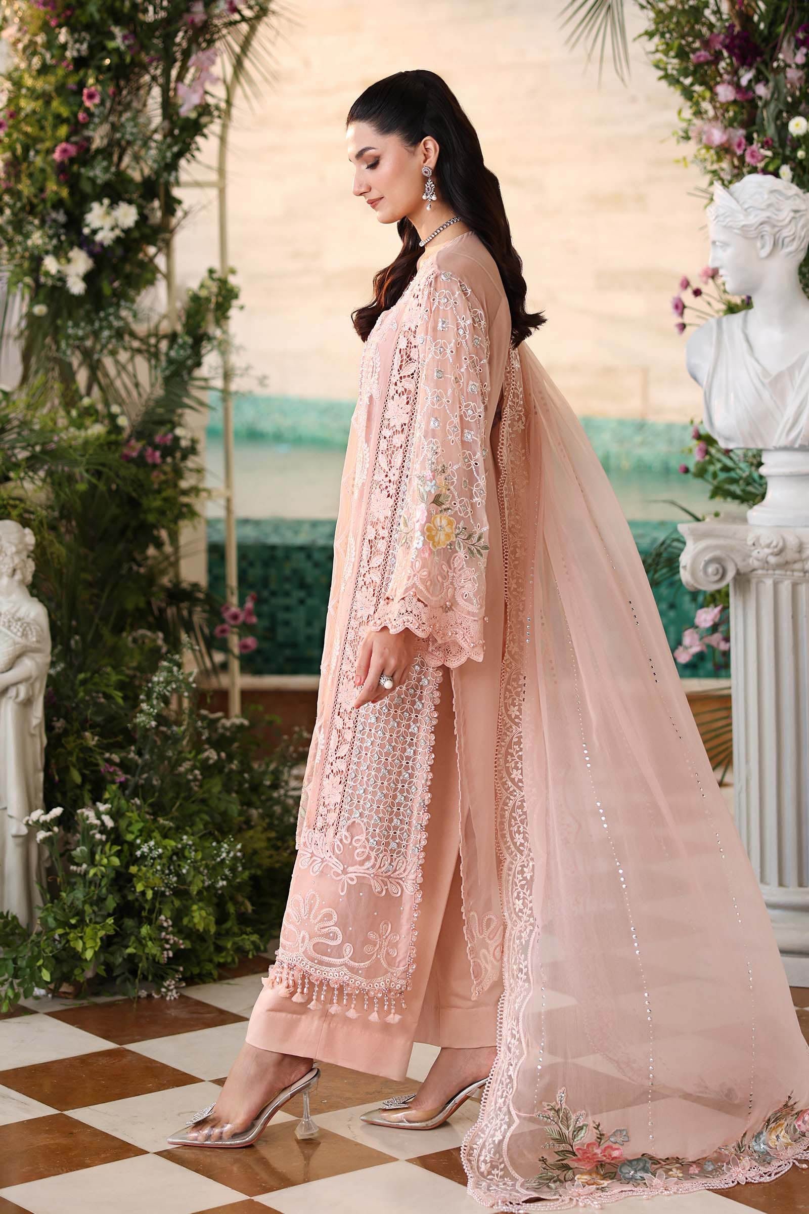 Maria B Embroidered Chiffon Party Wear Suit – Photoshoot Angle 12 Maria B Embroidered Chiffon Party Wear Suit - Designer Photoshoot Gallery Angle 12 | IQNAZ Couture