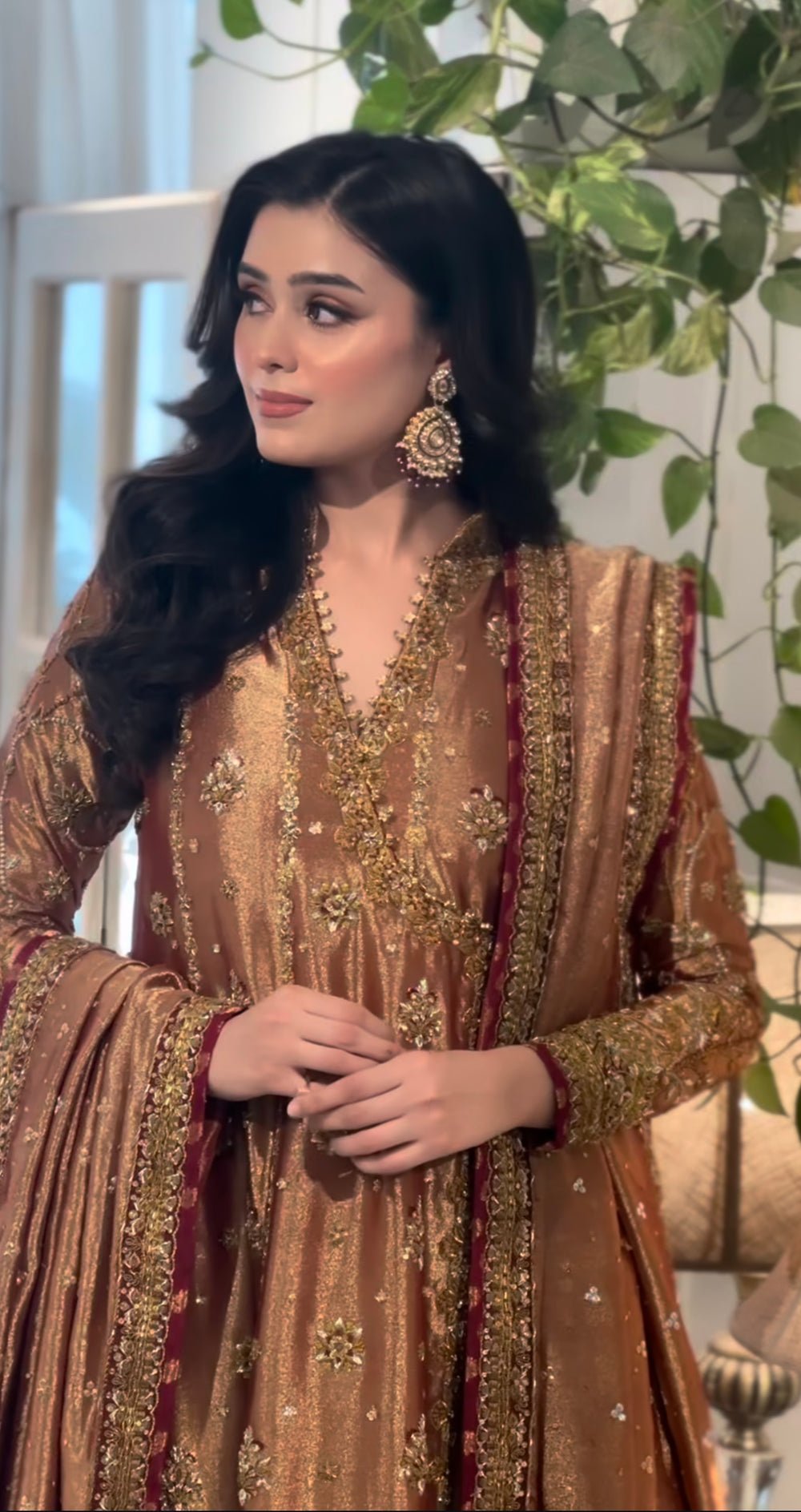 Haris Shakeel Hand Embellished Organza Party Wear Suit - Matching Bottom & Trouser Fabric Details | IQNAZ