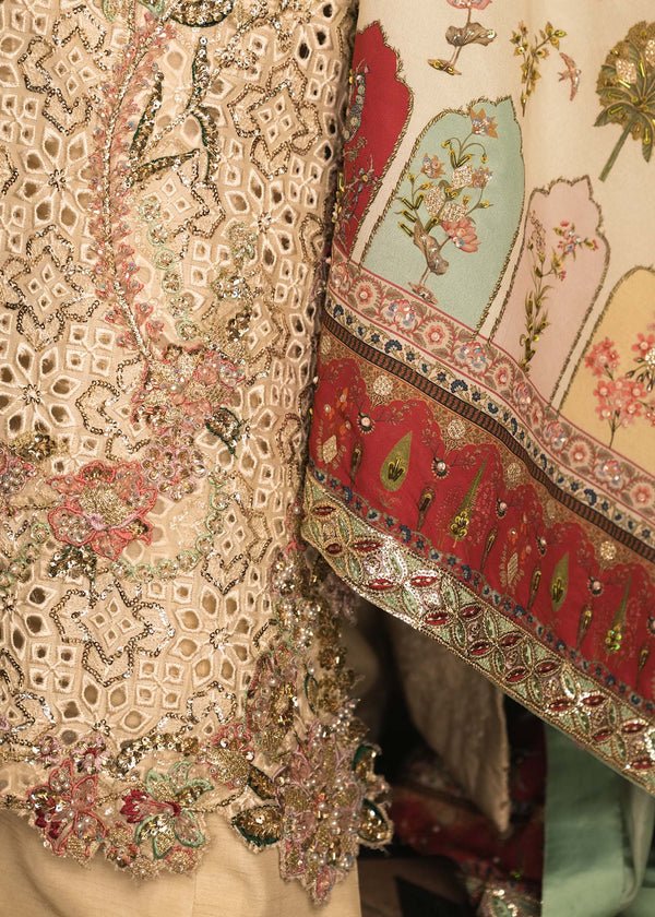 Saira Shakira Hand Embellished Silk Party Wear Suit - Designer Photoshoot Gallery Angle 6 | IQNAZ Couture