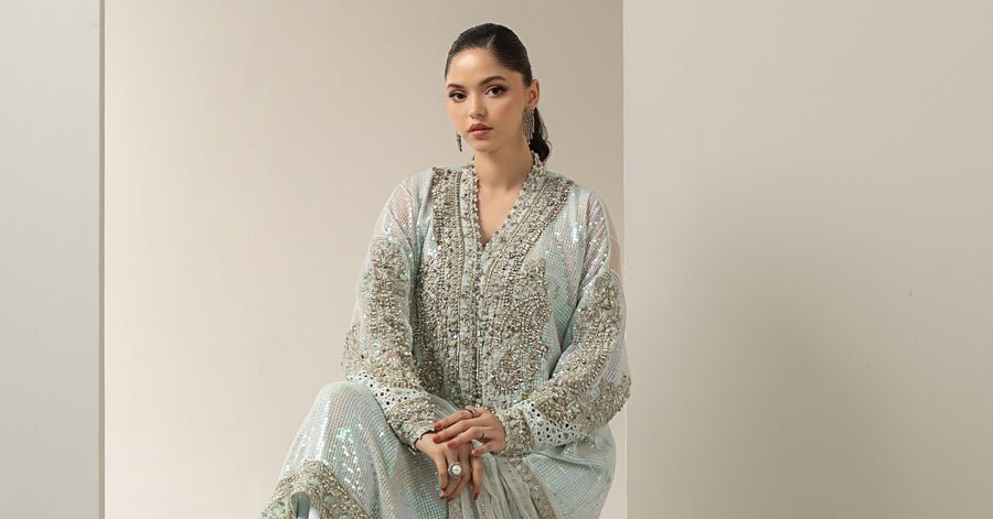 Maria B BD-3005 Embroidered Chiffon Party Wear Suit – Photoshoot Angle 15 Maria B BD-3005 Embroidered Chiffon Party Wear Suit - Designer Photoshoot Gallery Angle 15 | IQNAZ Couture
