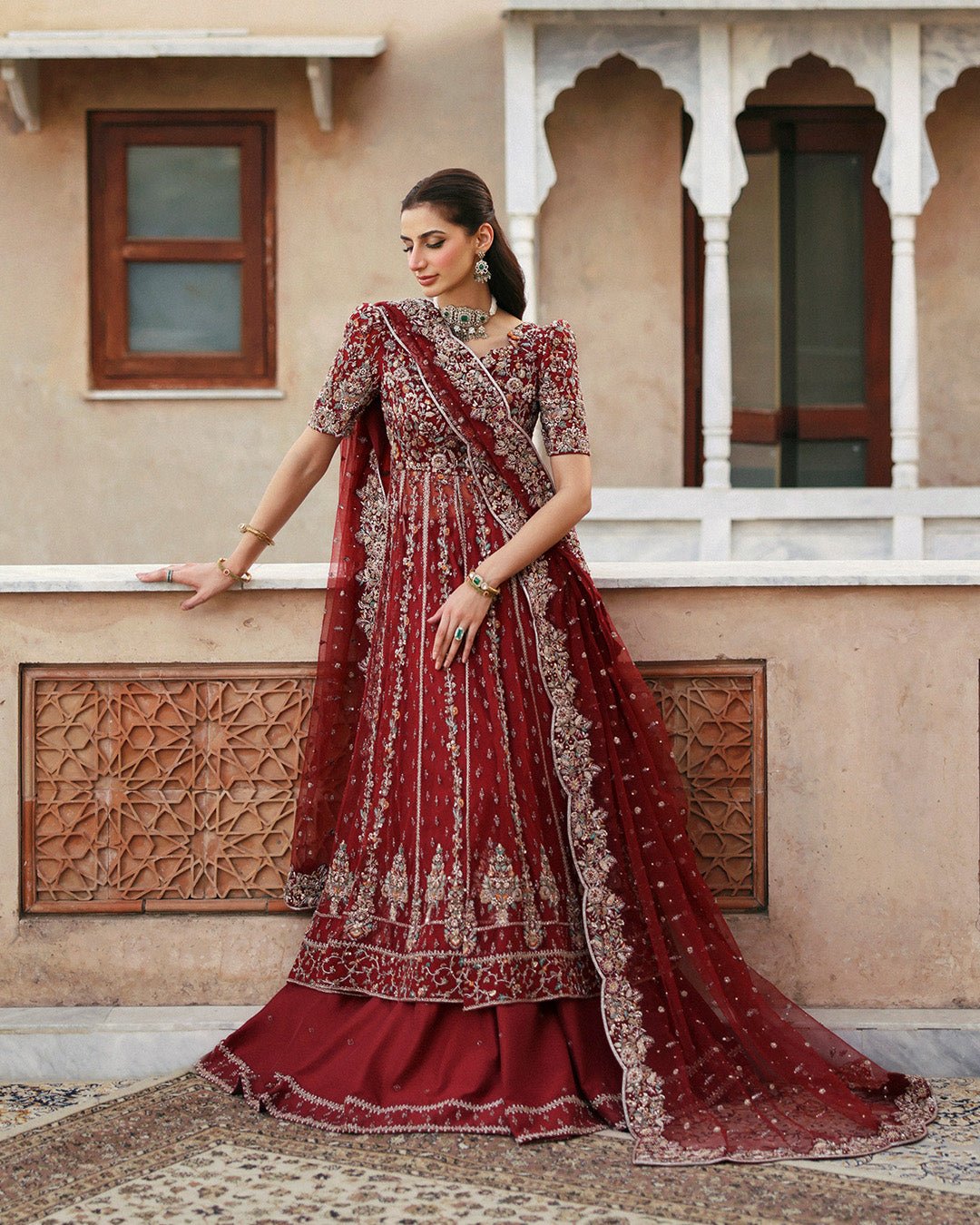 Faiza Saqlain Hand Embellished Silk Party Wear Suit – Photoshoot Angle 7 Faiza Saqlain Hand Embellished Silk Party Wear Suit - Designer Photoshoot Gallery Angle 7 | IQNAZ Couture