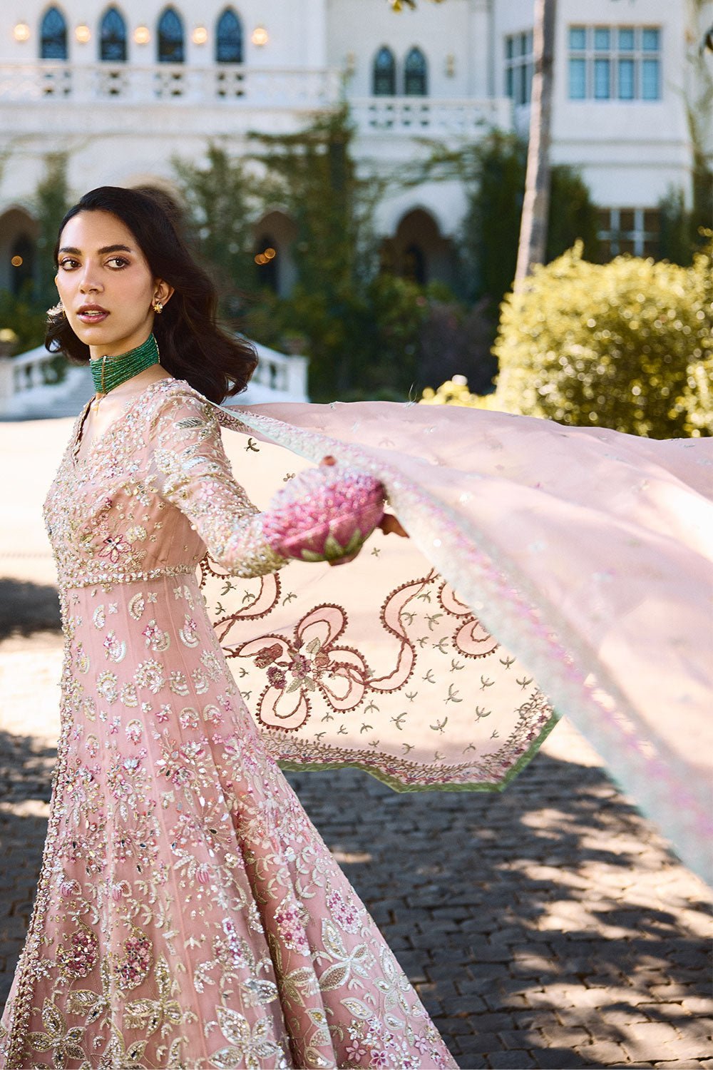 Soraya Florencea Hand Embellished Organza Party Wear Suit - Matching Bottom & Trouser Fabric Details | IQNAZ