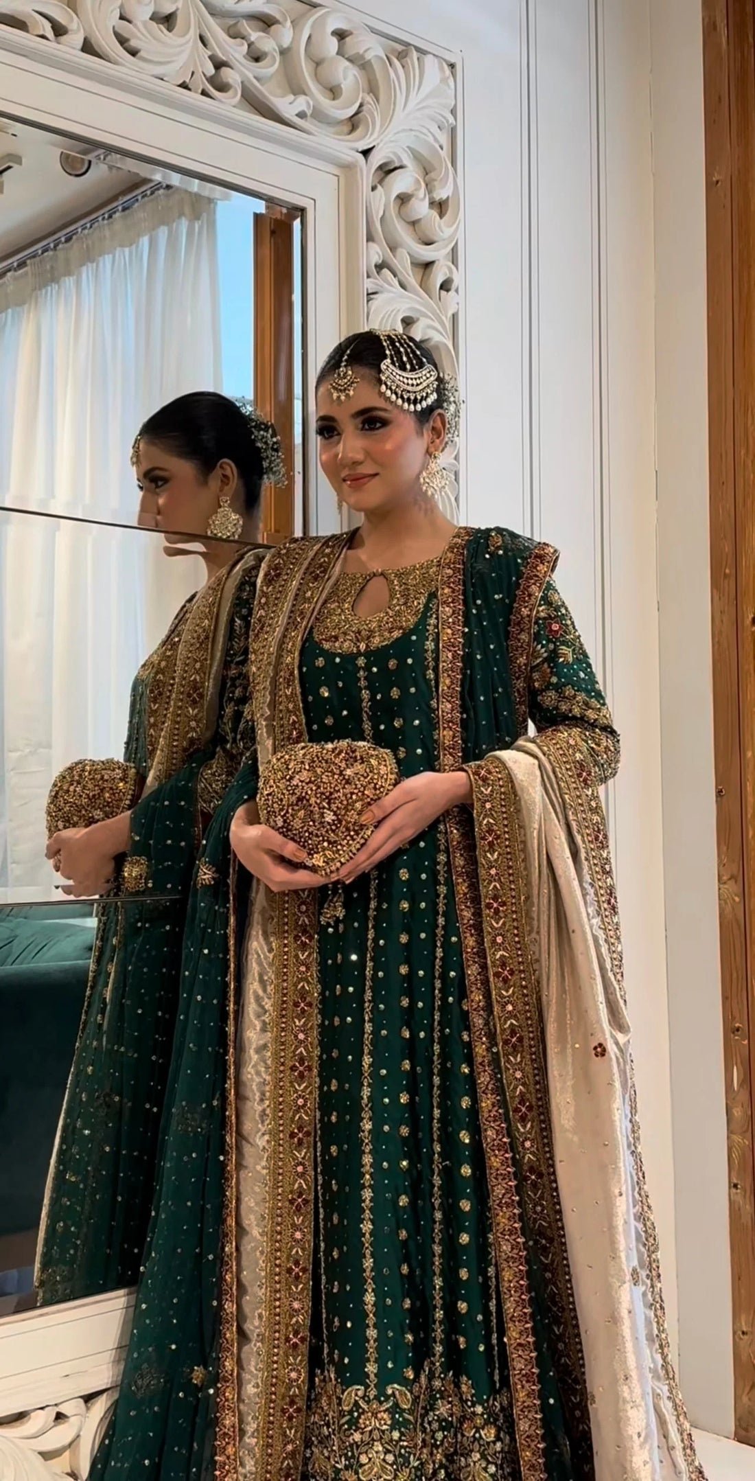 Haris Shakeel Hand Embellished Silk Party Wear Suit - Designer Photoshoot Gallery Angle 7 | IQNAZ Couture