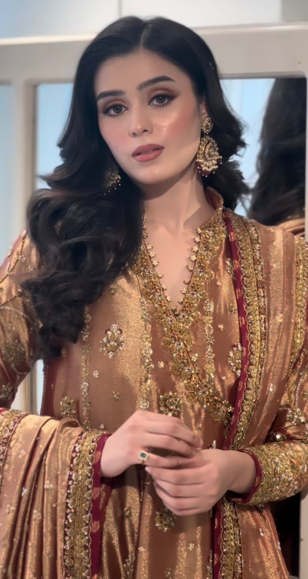 Haris Shakeel Hand Embellished Organza Party Wear Suit - Designer Photoshoot Gallery Angle 6 | IQNAZ Couture