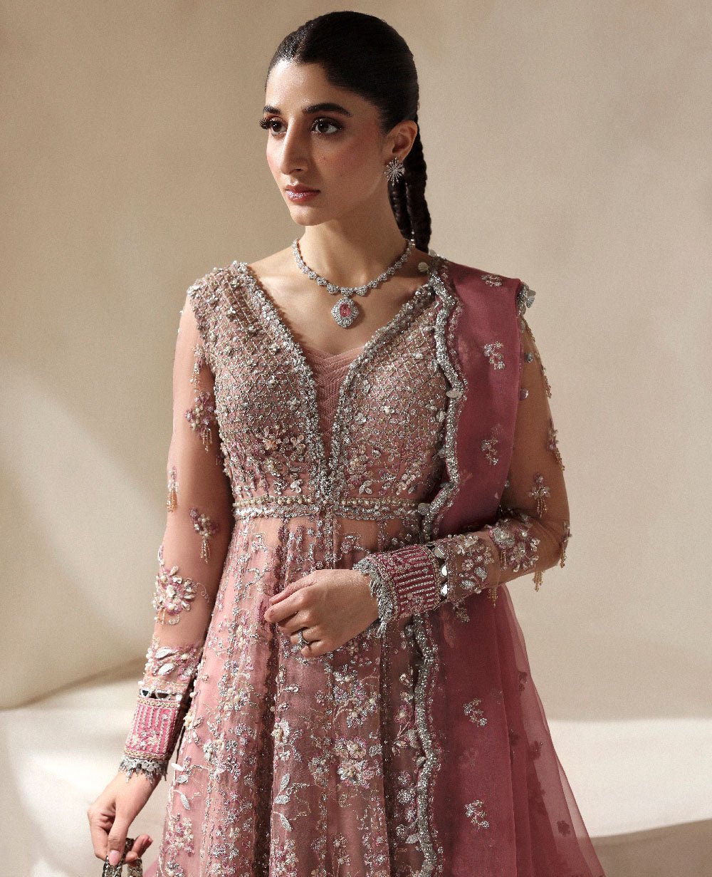 Republic Womens Wear Juliane Embroidered Organza Party Wear Suit - Embroidered Back & Daman Silhouette Detailing | IQNAZ