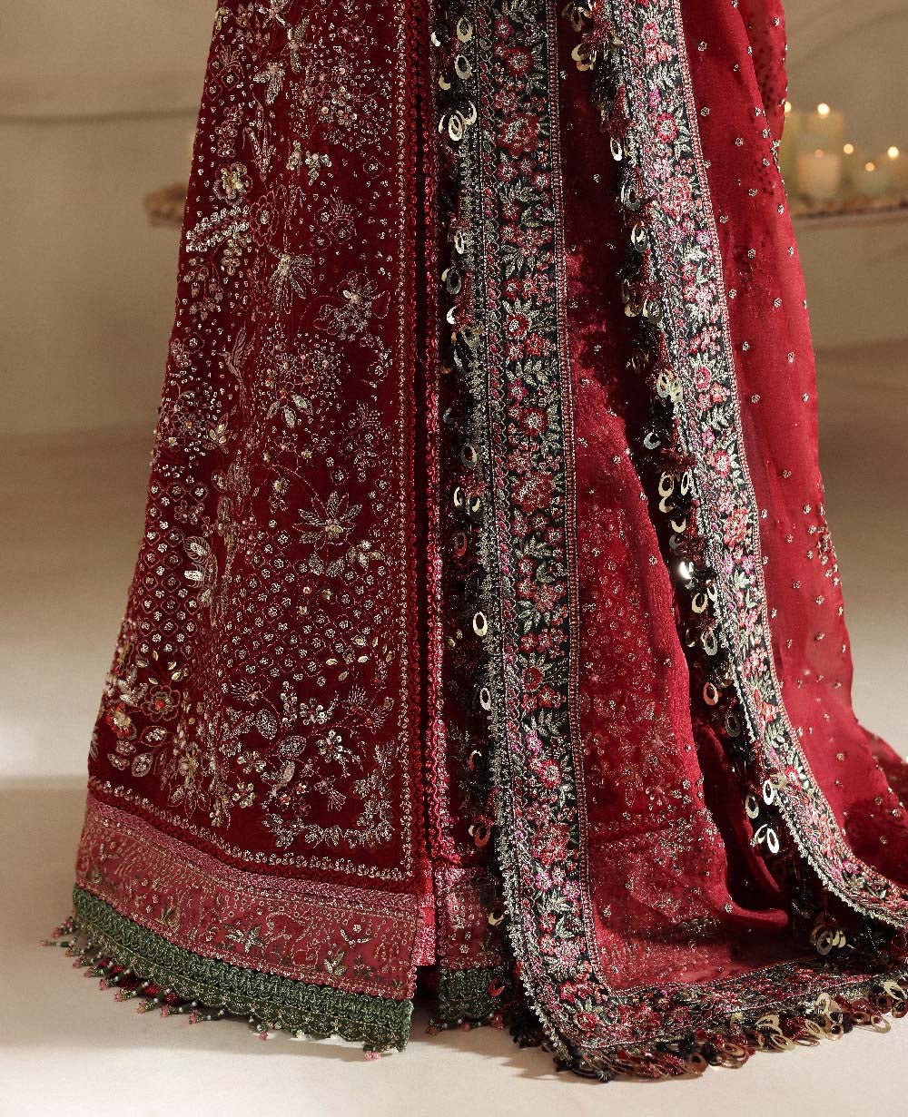 Republic Womens Wear Lucienne Embroidered Organza Party Wear Suit - Matching Bottom & Trouser Fabric Details | IQNAZ