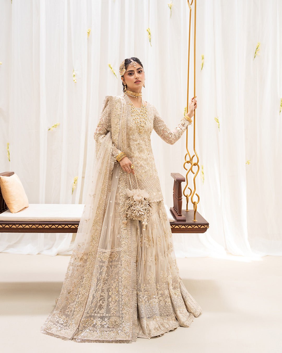 Faiza Saqlain Safak Hand Embellished Net Party Wear Suit – Photoshoot Angle 6 Faiza Saqlain Safak Hand Embellished Net Party Wear Suit - Designer Photoshoot Gallery Angle 6 | IQNAZ Couture