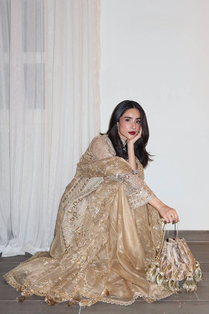 Mohsin Naveed Ranjha Roshni Embroidered Organza Party Wear Suit – Photoshoot Angle 15 Mohsin Naveed Ranjha Roshni Embroidered Organza Party Wear Suit - Designer Photoshoot Gallery Angle 15 | IQNAZ Couture