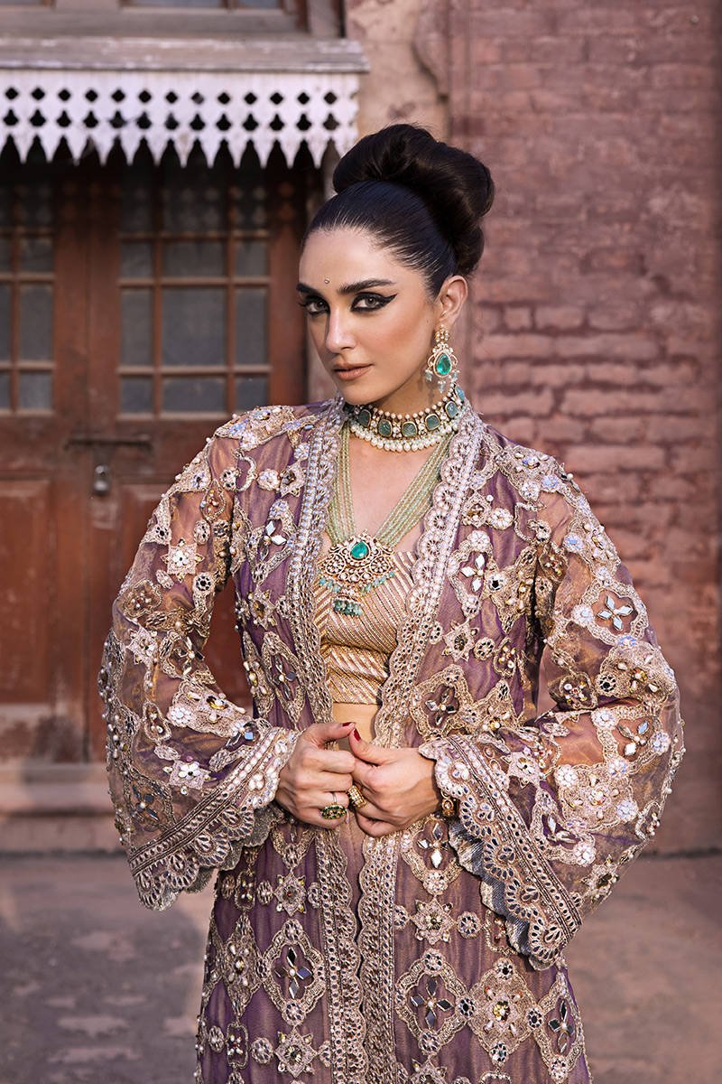 Mohsin Naveed Ranjha Talia Hand Embellished Organza Party Wear Suit – Dupatta & Border Detailing Mohsin Naveed Ranjha Talia Hand Embellished Organza Party Wear Suit - Four-Sided Embroidered Dupatta & Pallu Border | IQNAZ