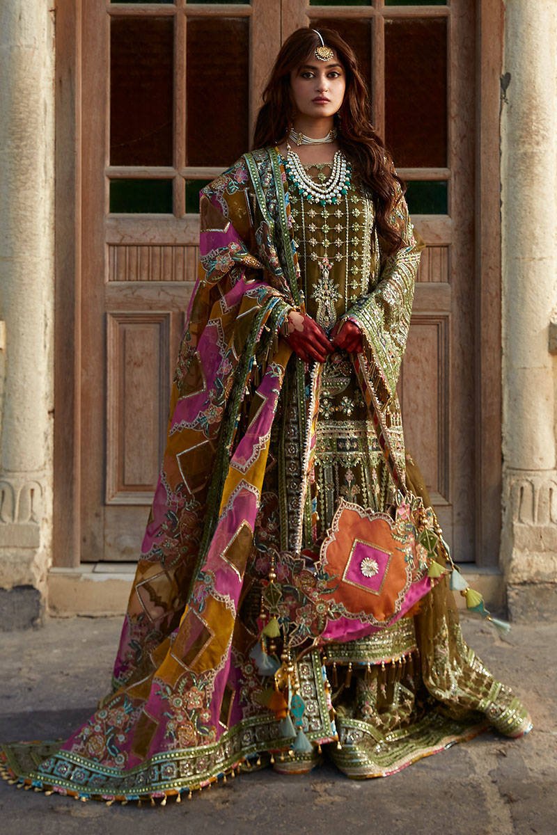 Republic Womens Wear Viraas Embroidered Organza Party Wear Suit – Model Front View Republic Womens Wear Viraas Embroidered Organza Party Wear Suit - Model Front Look | Pakistani Designer Replica Wholesale | IQNAZ