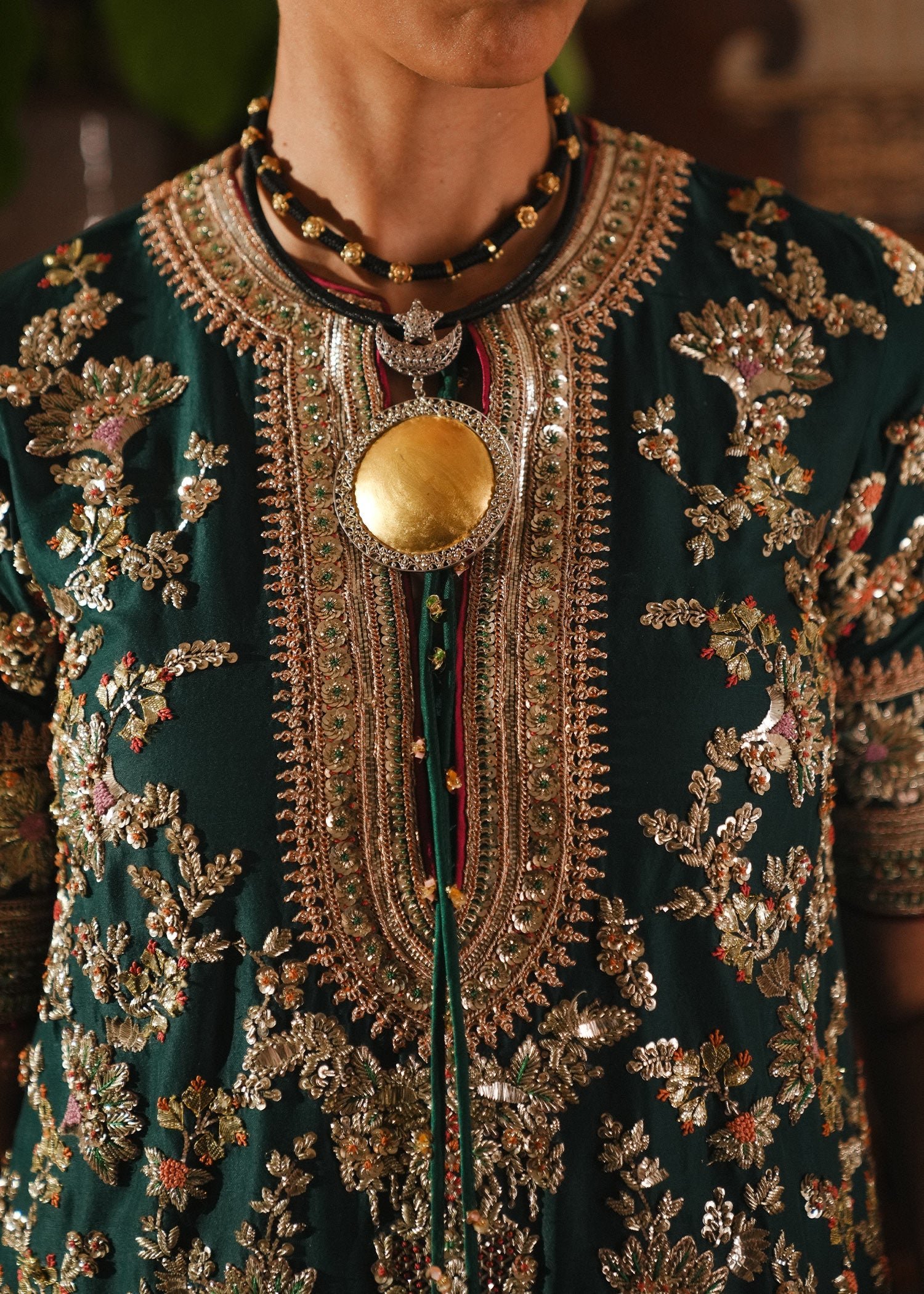 Hussain Rehar Mayle Embroidered Organza Party Wear Suit - Designer Photoshoot Gallery Angle 9 | IQNAZ Couture