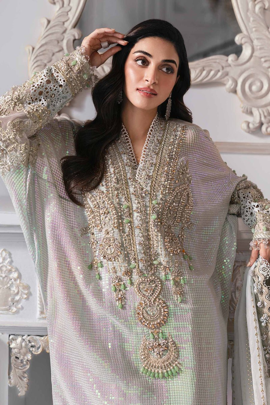 Maria B BD-3005 Embroidered Chiffon Party Wear Suit – Photoshoot Angle 21 Maria B BD-3005 Embroidered Chiffon Party Wear Suit - Designer Photoshoot Gallery Angle 21 | IQNAZ Couture