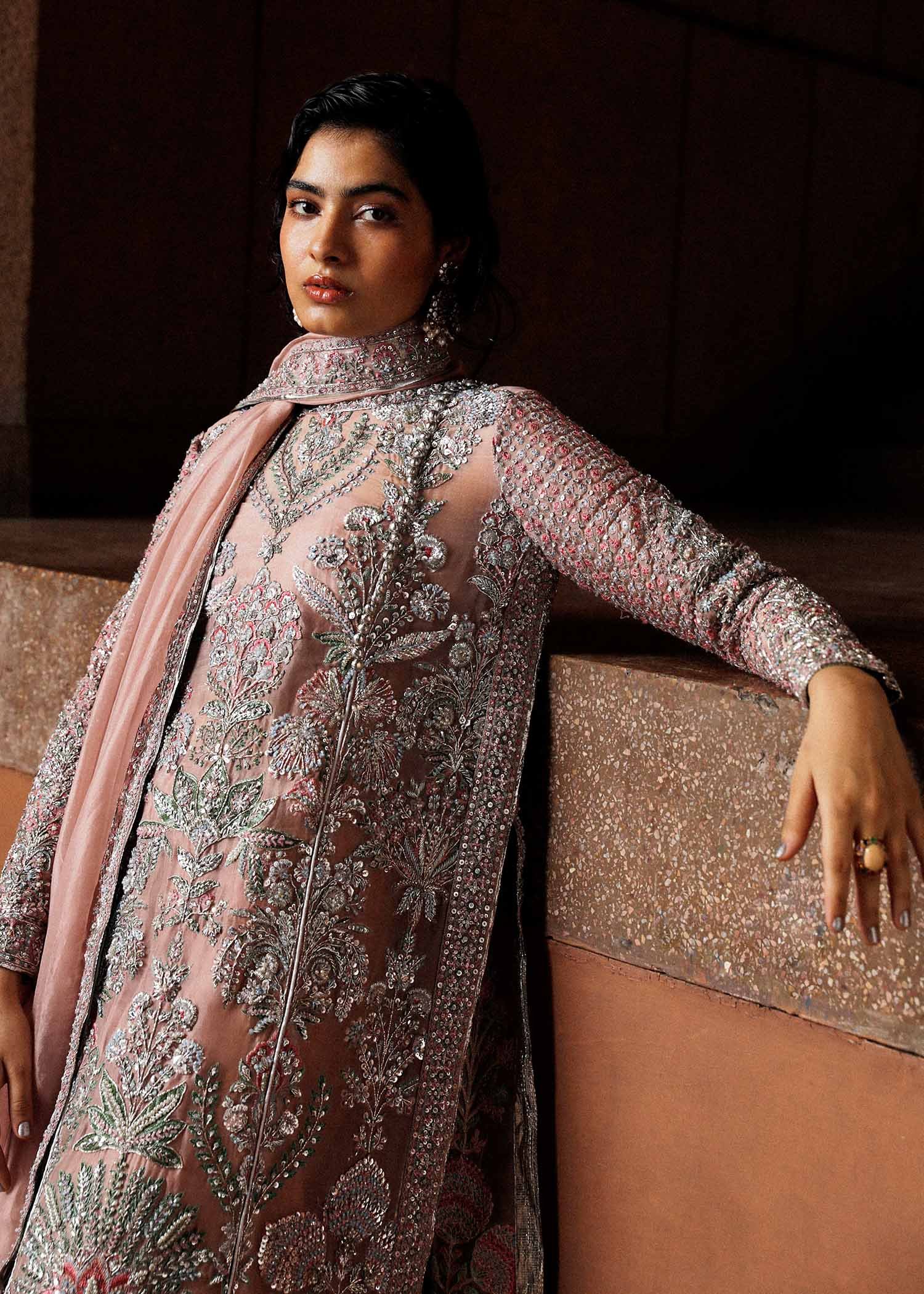 Hussain Rehar Verve Embroidered Organza Party Wear Suit – Photoshoot Angle 6 Hussain Rehar Verve Embroidered Organza Party Wear Suit - Designer Photoshoot Gallery Angle 6 | IQNAZ Couture