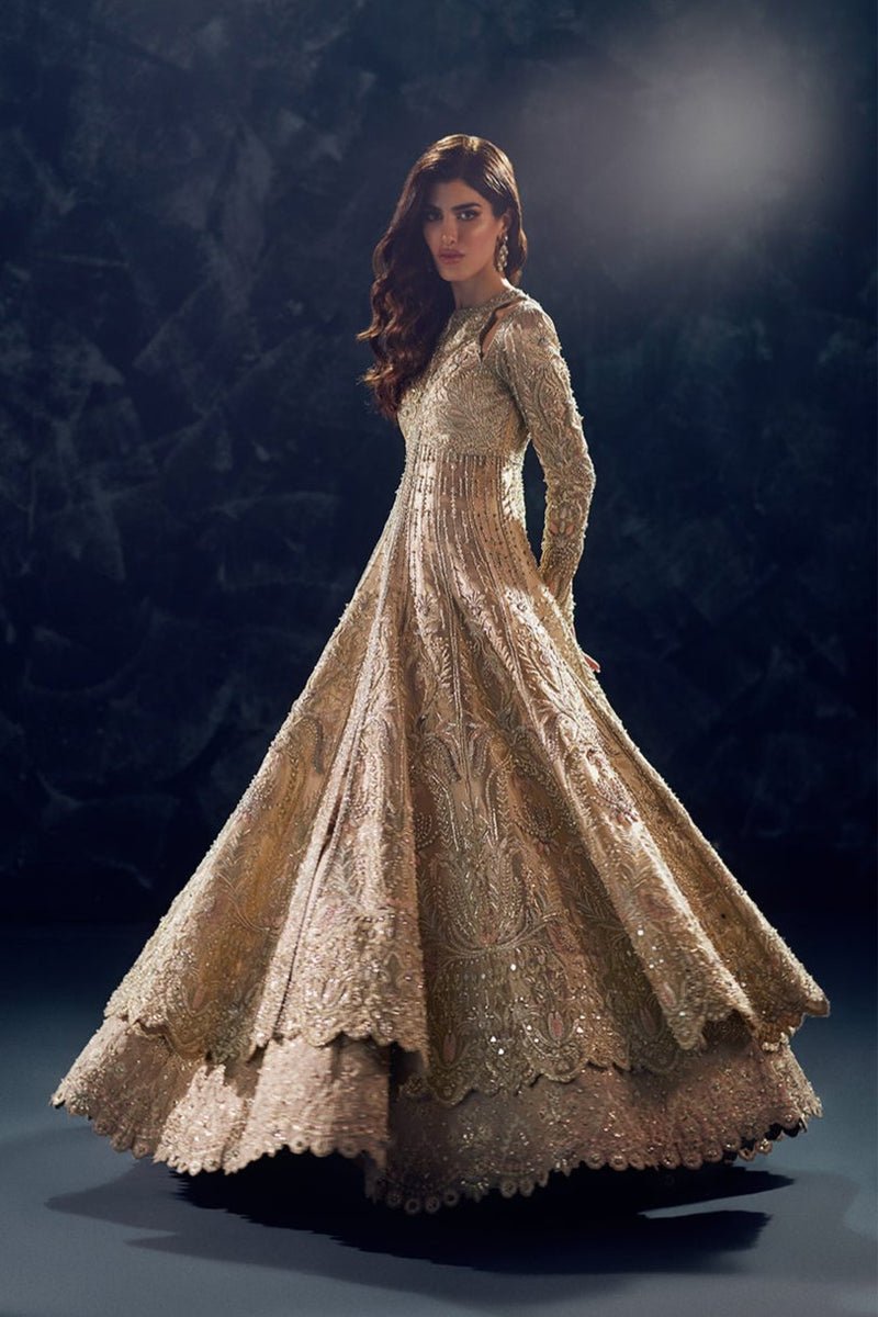 Soraya Reverie Hand Embellished Net Bridal Maxi – Model Front View Soraya Reverie Hand Embellished Net Bridal Maxi - Model Front Look | Pakistani Designer Replica Wholesale | IQNAZ