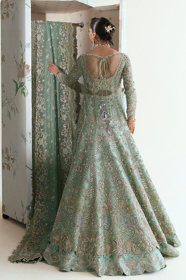 Suffuse Iris Couture Ashal D Hand Embellished Organza Party Wear Suit - Four-Sided Embroidered Dupatta & Pallu Border | IQNAZ